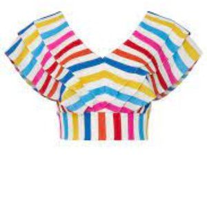 Color Me Courtney Holly ruffle striped cropped top, 6